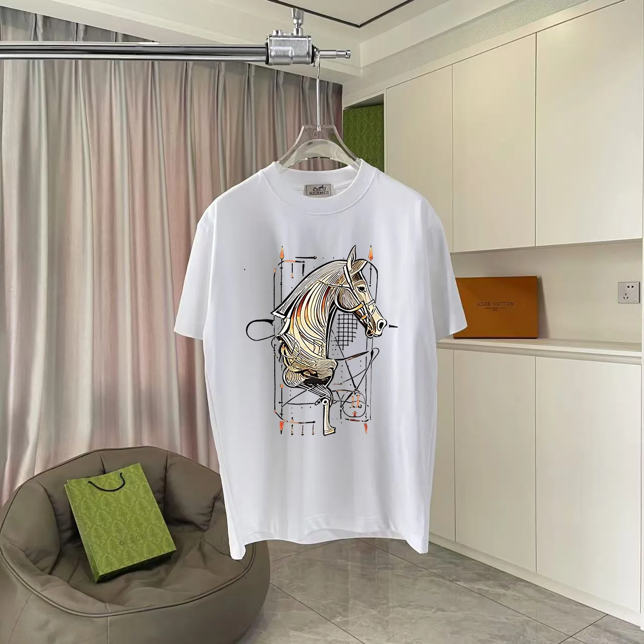 Herme* 2026 New Arrival logo 300g T Same Style Size：S M L XL XXL ：Black White Green Purple